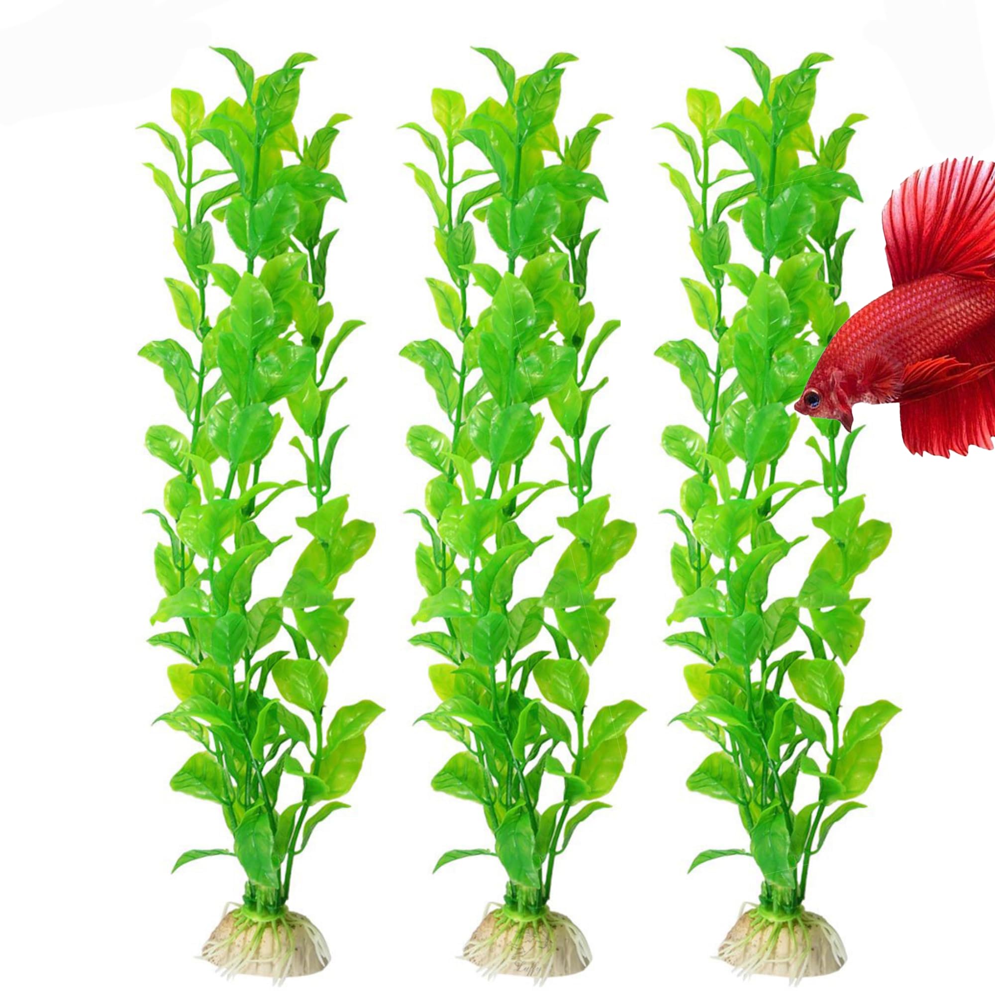 SunGrow conjunto plantas acuario tres piezas, opción decorativa económica para la decoración.