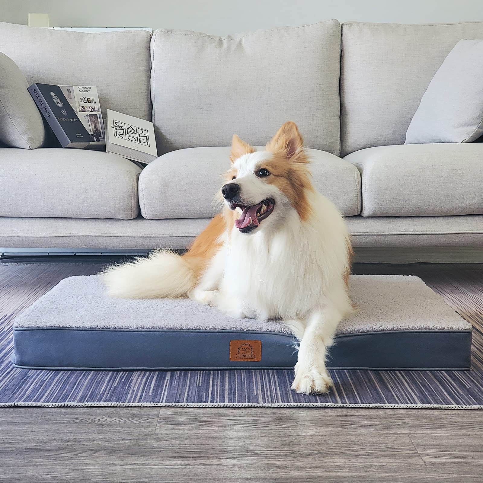 Sunheir cama ortopédica para perros pequeños, dimensiones 24 x 16 x 3 pulgadas para estirar.