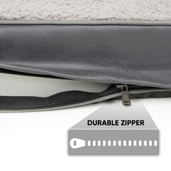 Sunheir funda para cama de perro de tres capas, gris y suave.