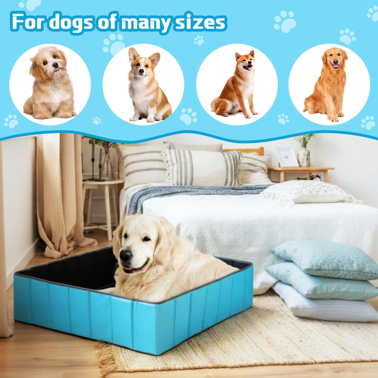 Caja Sunnymove para parto canino, tejido oxford resistente para mayor durabilidad.