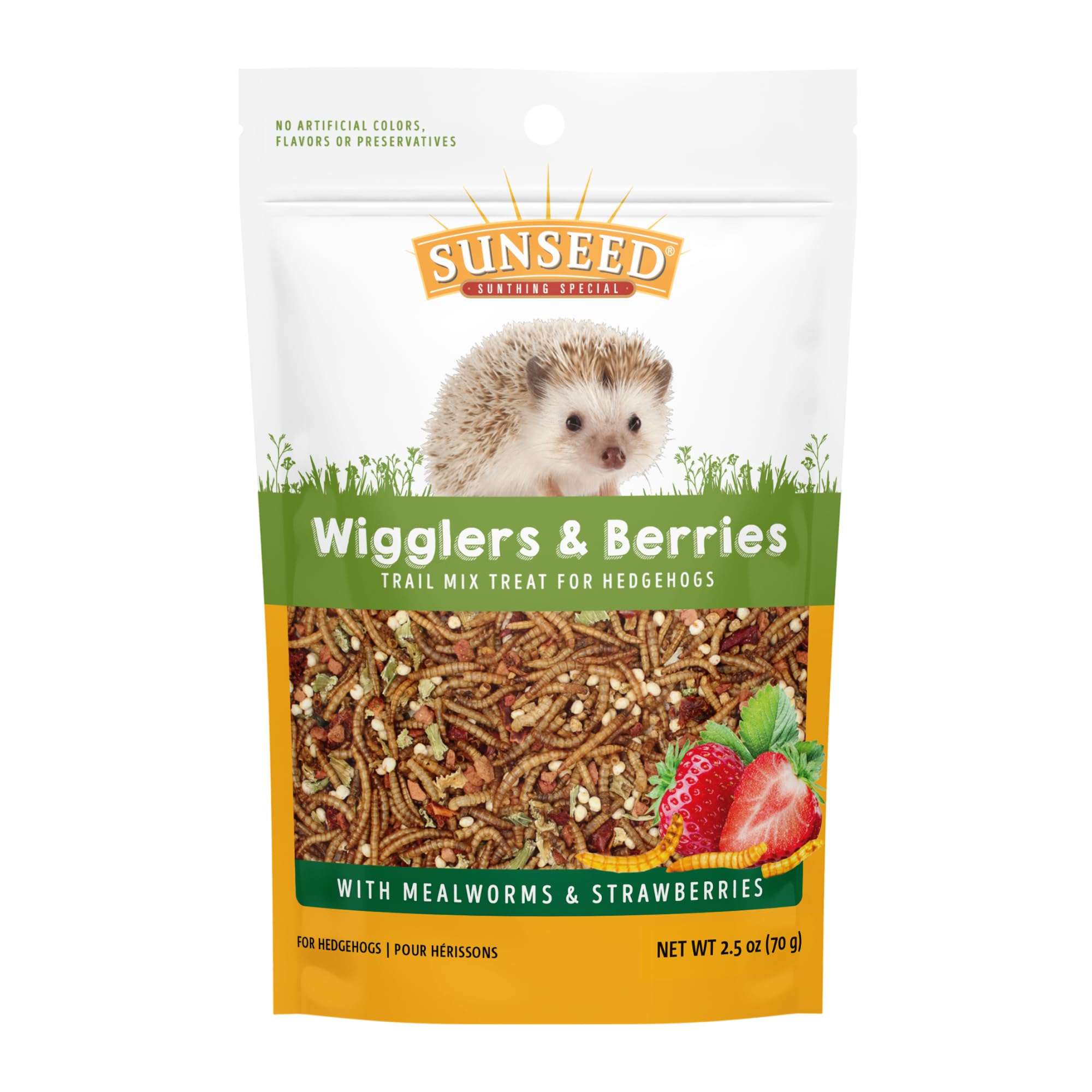 Sunseed Vita Prima Wigglers & Berries: bolsa de snack proteico diario para erizo