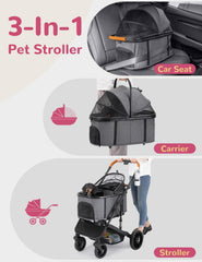 SUNTHX carrito-paseo-perro-portador-desmontable: transporte práctico para viajes con mascotas.