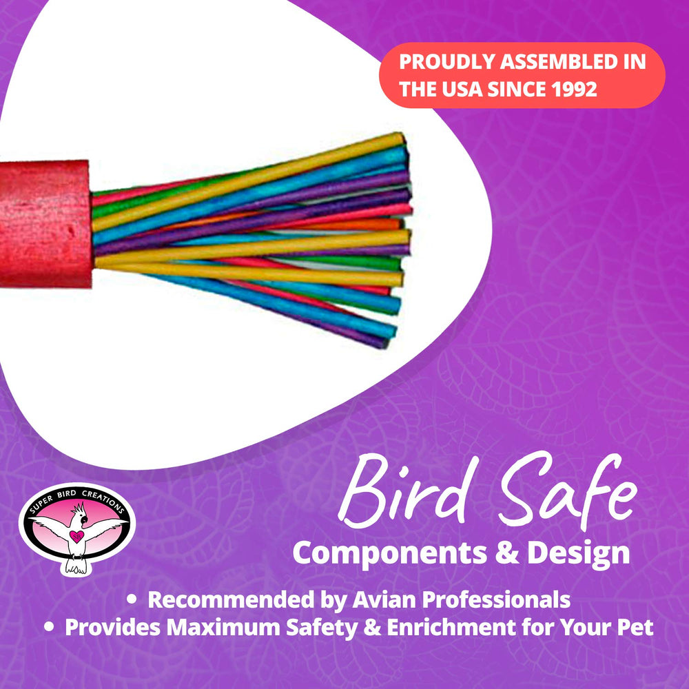 Componentes seguros para mascotas, verificados para uso diario de aves.