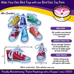 Juguete Sneakers de Super Bird Creations, favorece la dexteridad de las patas y la interacción.