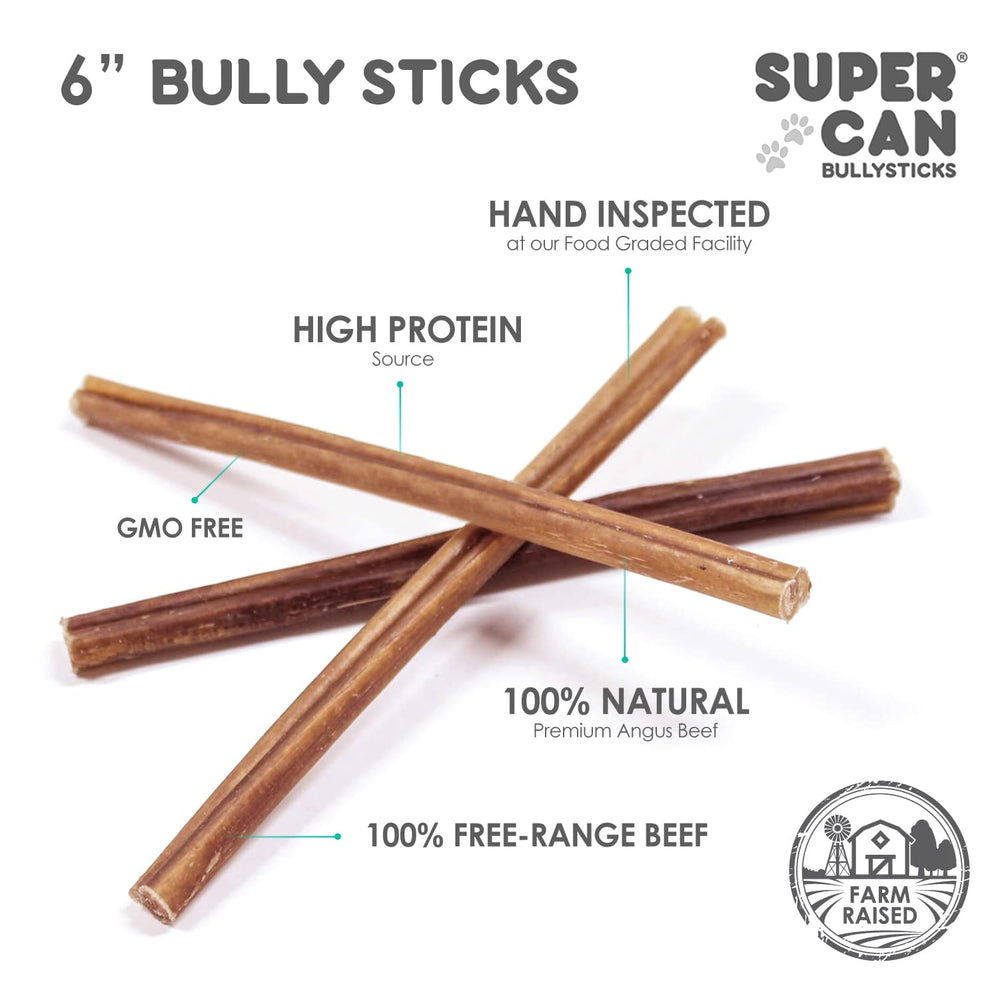 Paquete de 40 bastones de SUPER CAN BULLYSTICKS, ideal para recompensas y entrenamiento.