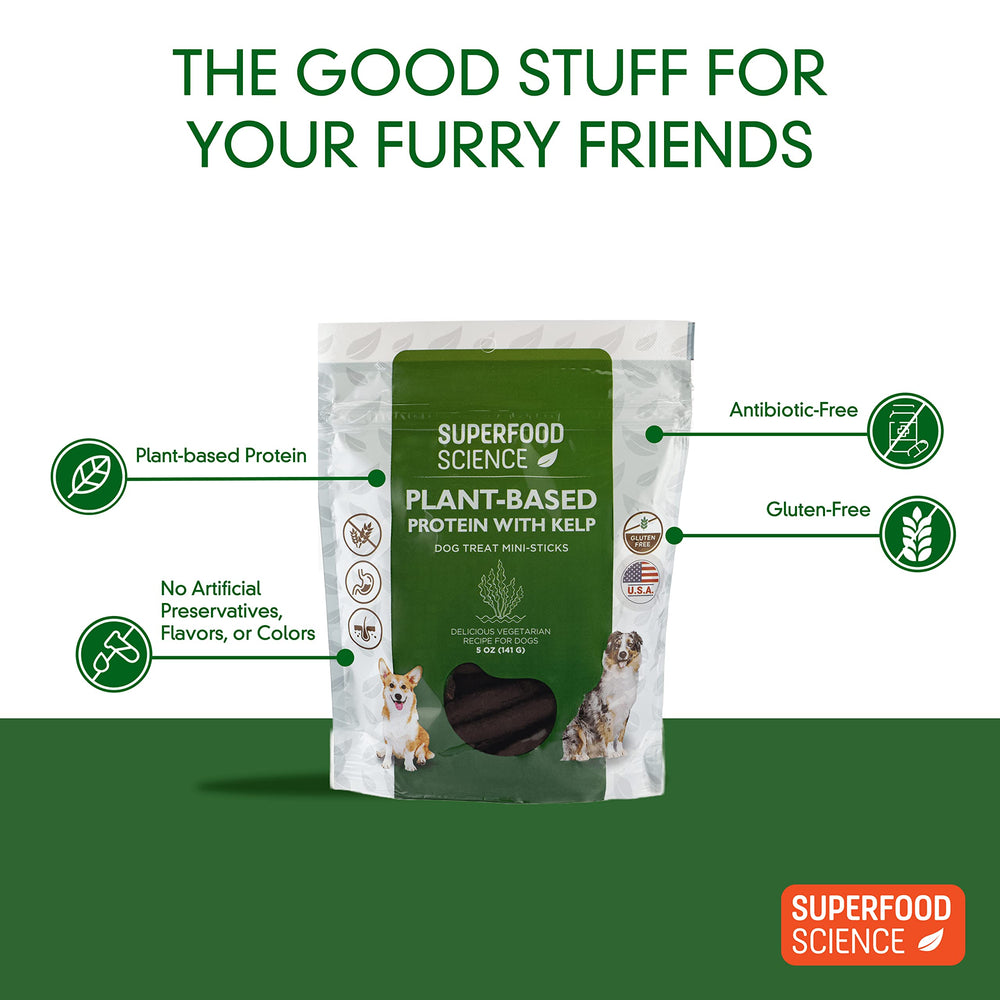 Soin peau et pelage grâce à coco et chia dans les friandises Superfood Science.