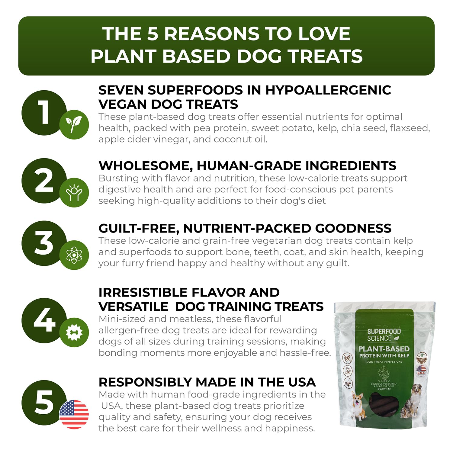 Friandises végétales Superfood Science avec ingrédients de qualité pour une nutrition quotidienne.