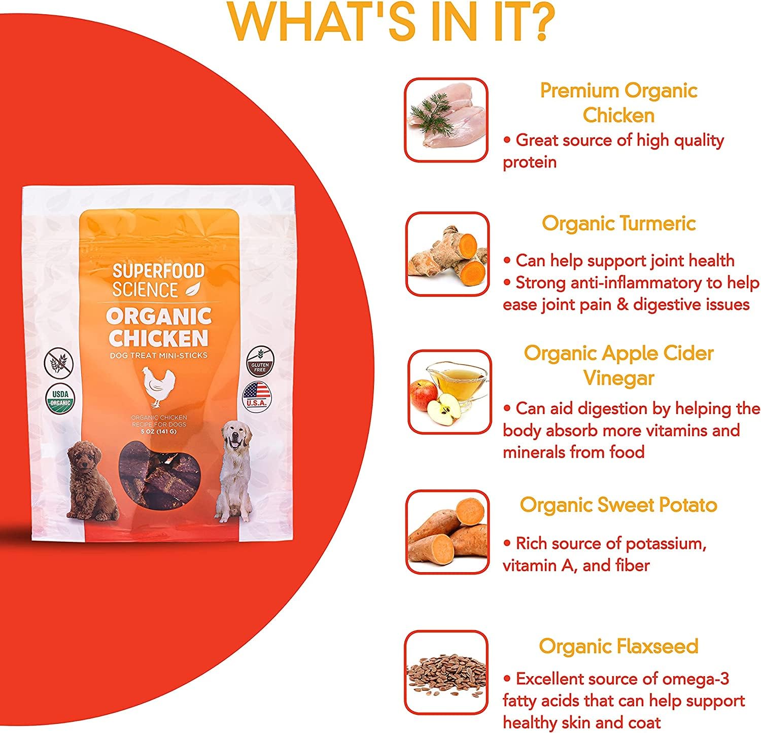 Ingredientes clave: cúrcuma y linaza en jerky de pollo de Superfood Science