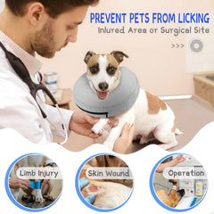 Supet collar cono inflable para perros medianos diseño suave reduce estrés durante la recuperación.