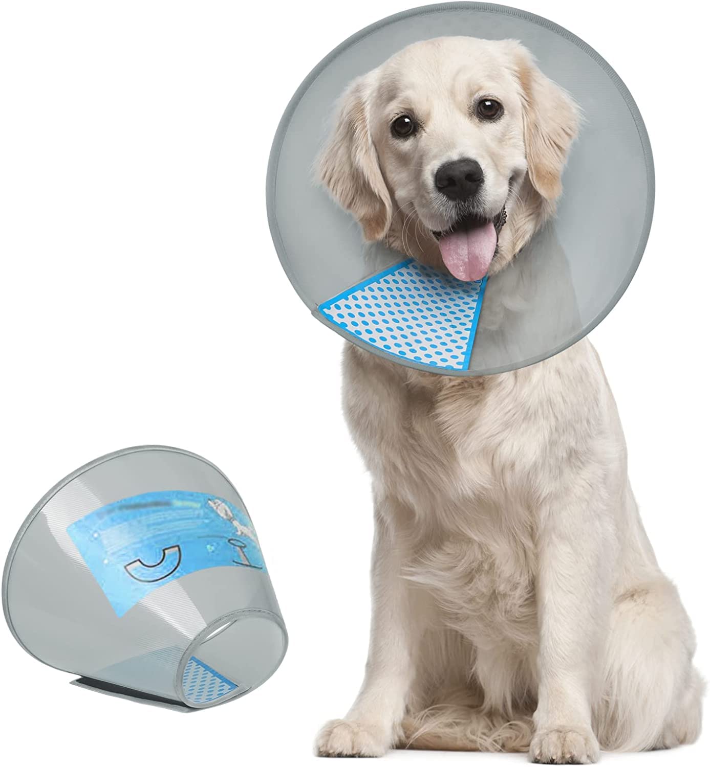 Supet collar cono para perro ajustable, protección durante la recuperación