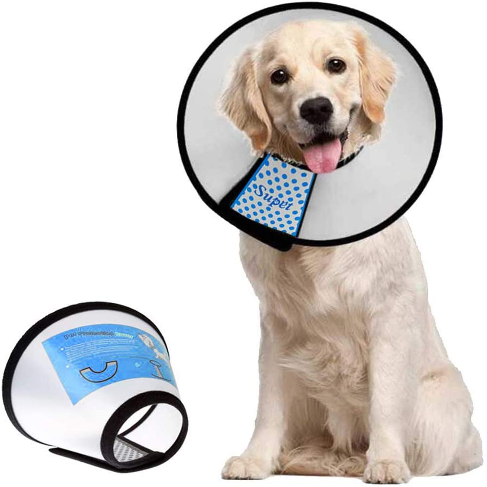 Supet collar cono para perros; ajuste cómodo para recuperación tras cirugía