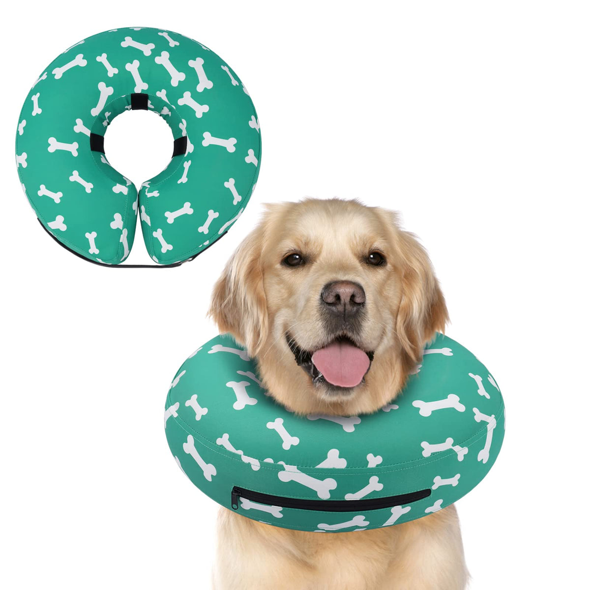 Collar donut inflable de Supet para perro, protección suave tras cirugía.