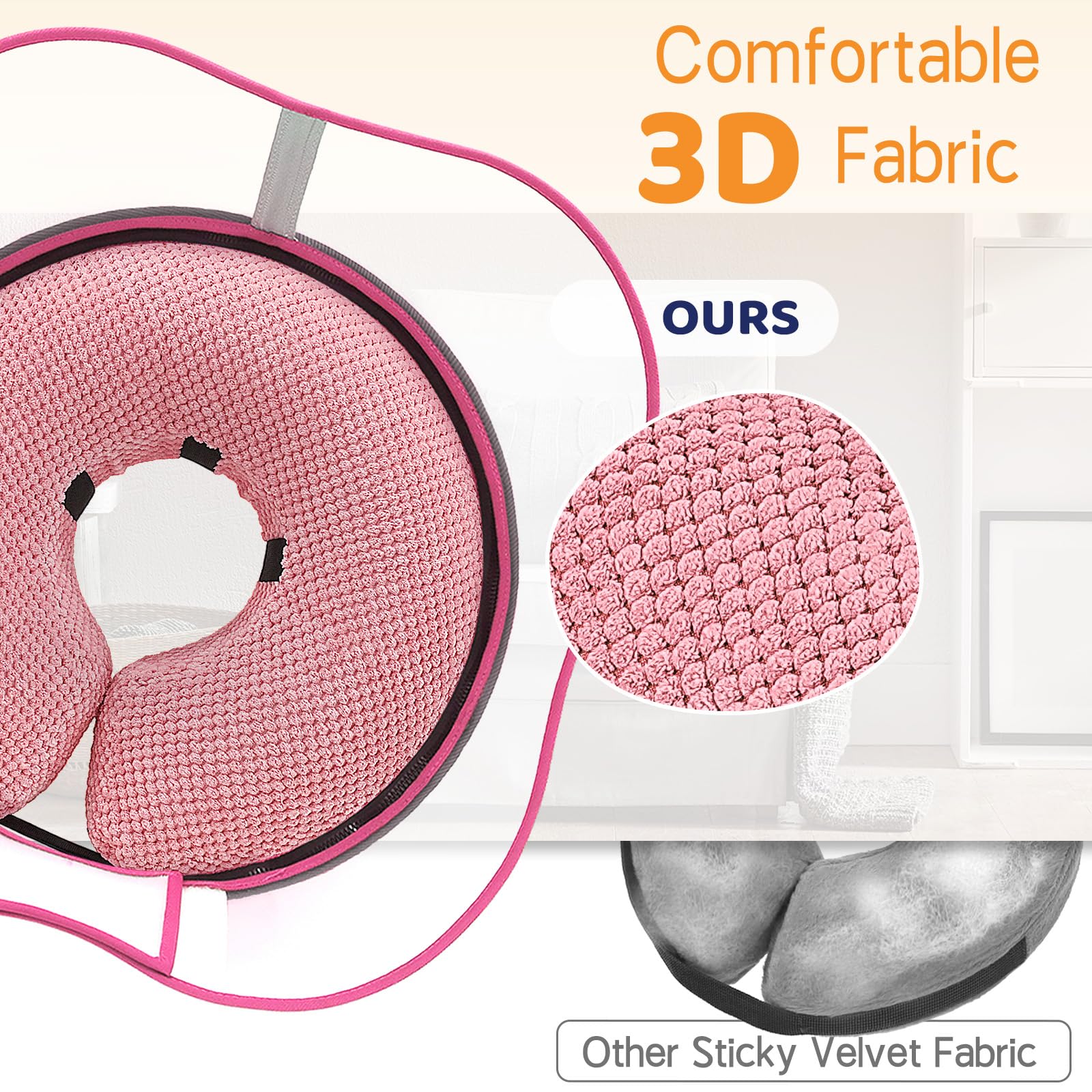 Supet collar donut inflable con ajuste seguro mediante correa interna.