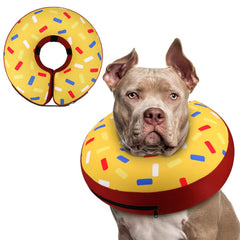 Cola donut inflable de Supet para perros, evita morder heridas durante la recuperación.