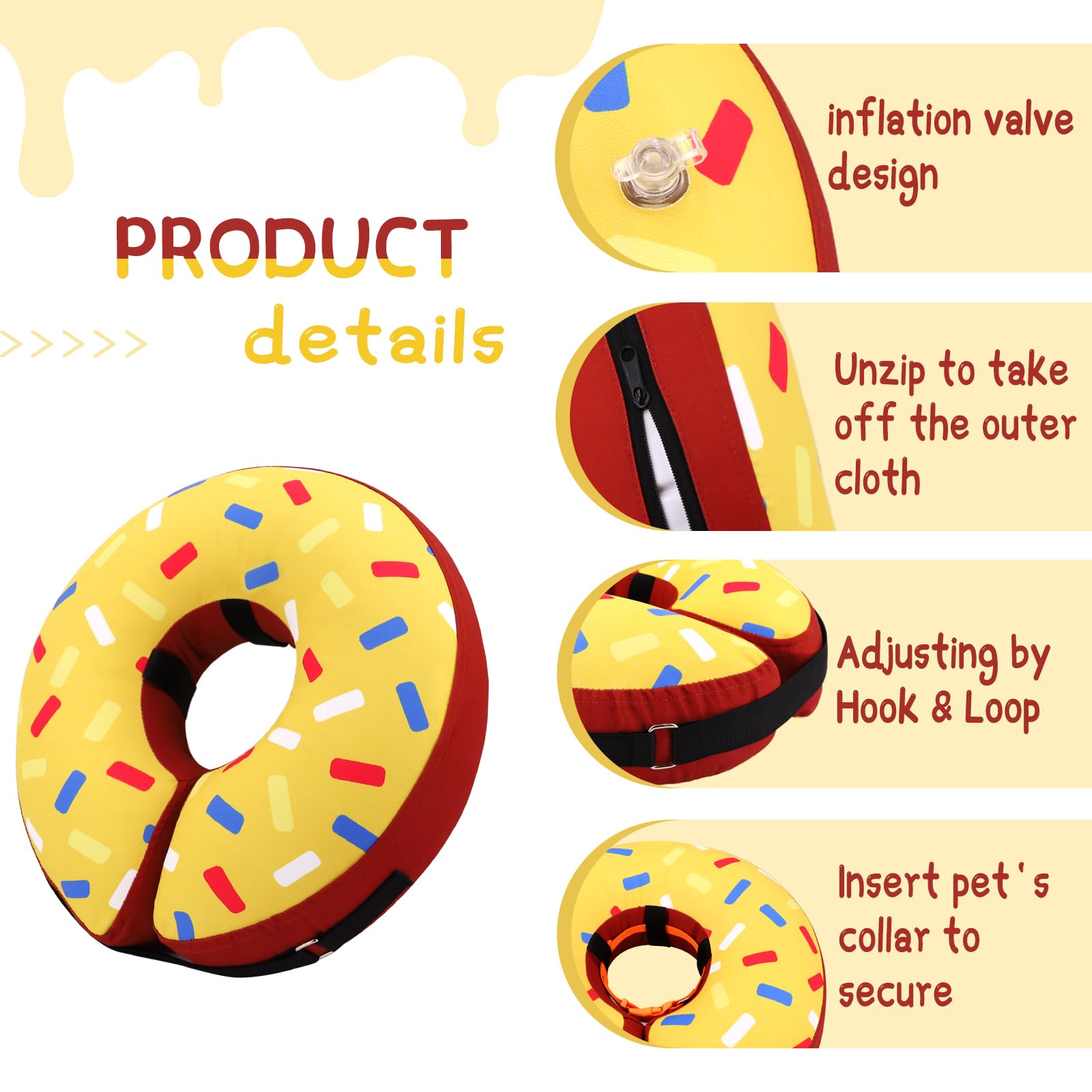 Collar donut inflable de Supet, aporta reconfort para el cuello durante la recuperación.