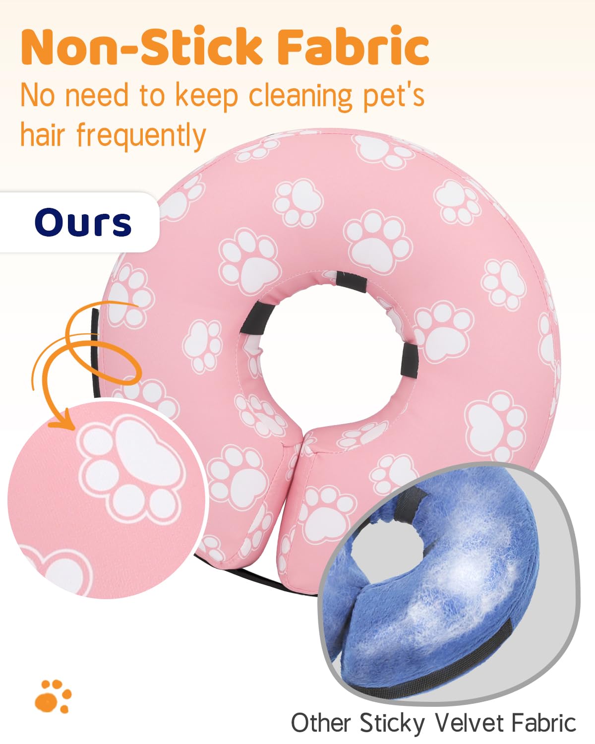 Supet collar donut con tejido antiadherente, fácil de limpiar.