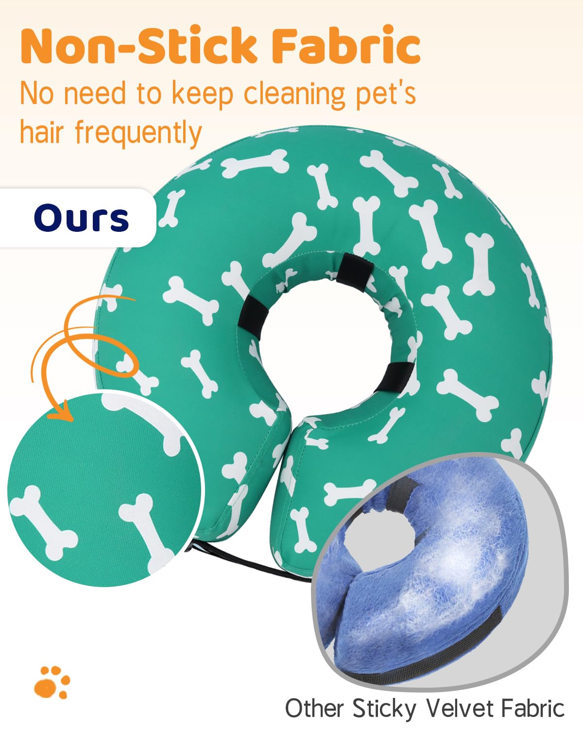 Collar donut de Supet ligero, no bloquea la visión del perro.