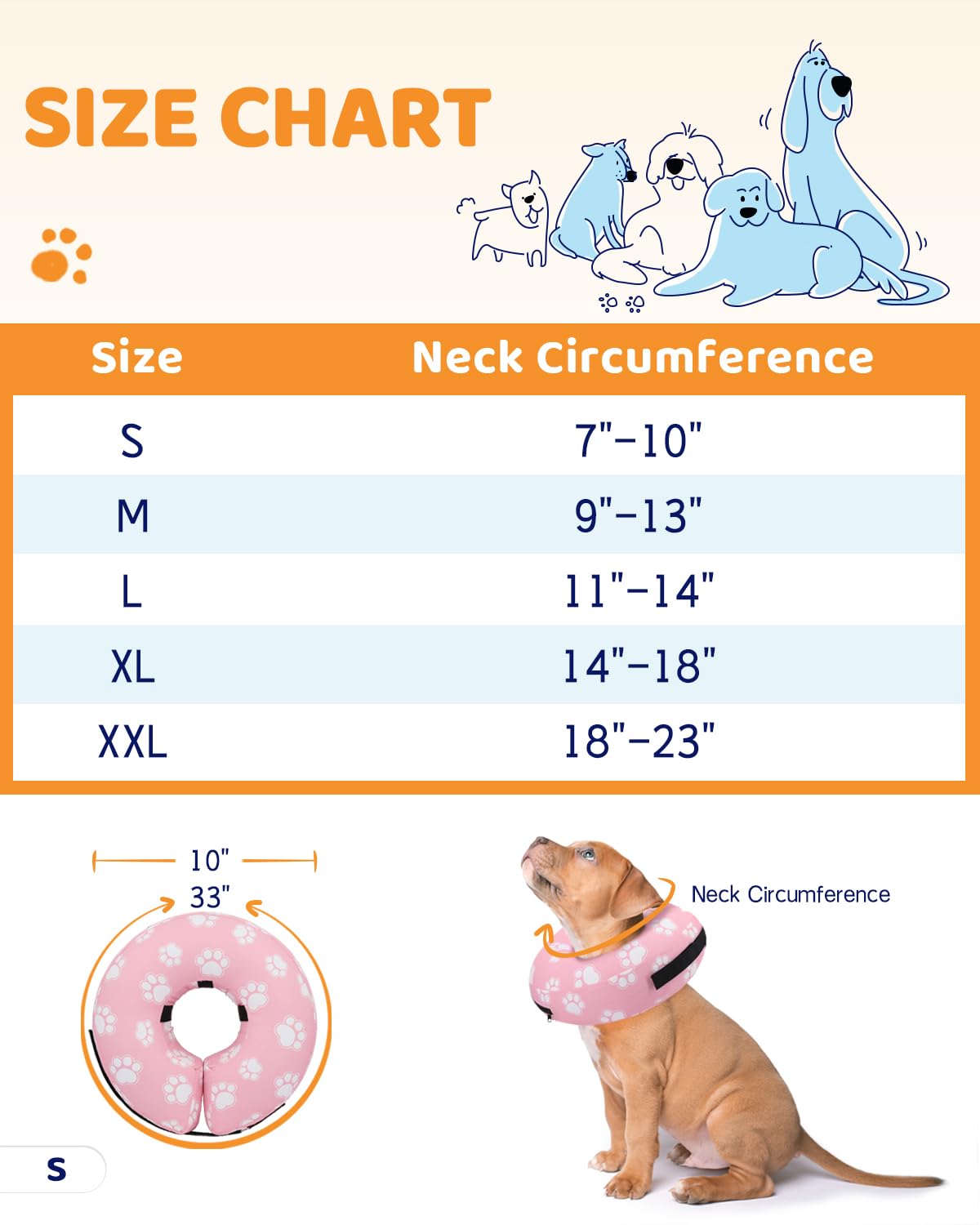 Supet collar donut inflable, permite visión despejada y libertad de movimiento.
