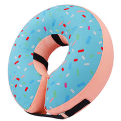Supet collar inflable con cierre de velcro para ajuste seguro.
