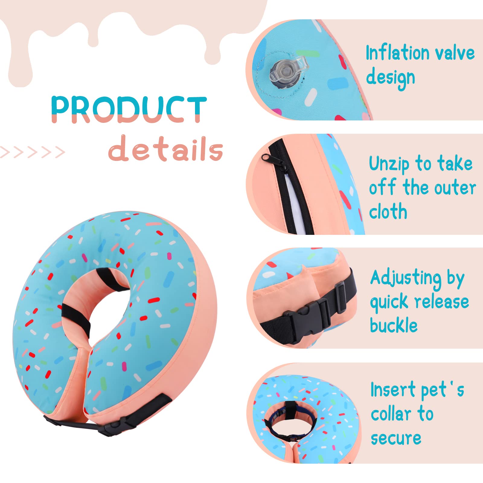 Supet collar inflable para descanso nocturno cómodo y sin estrés.