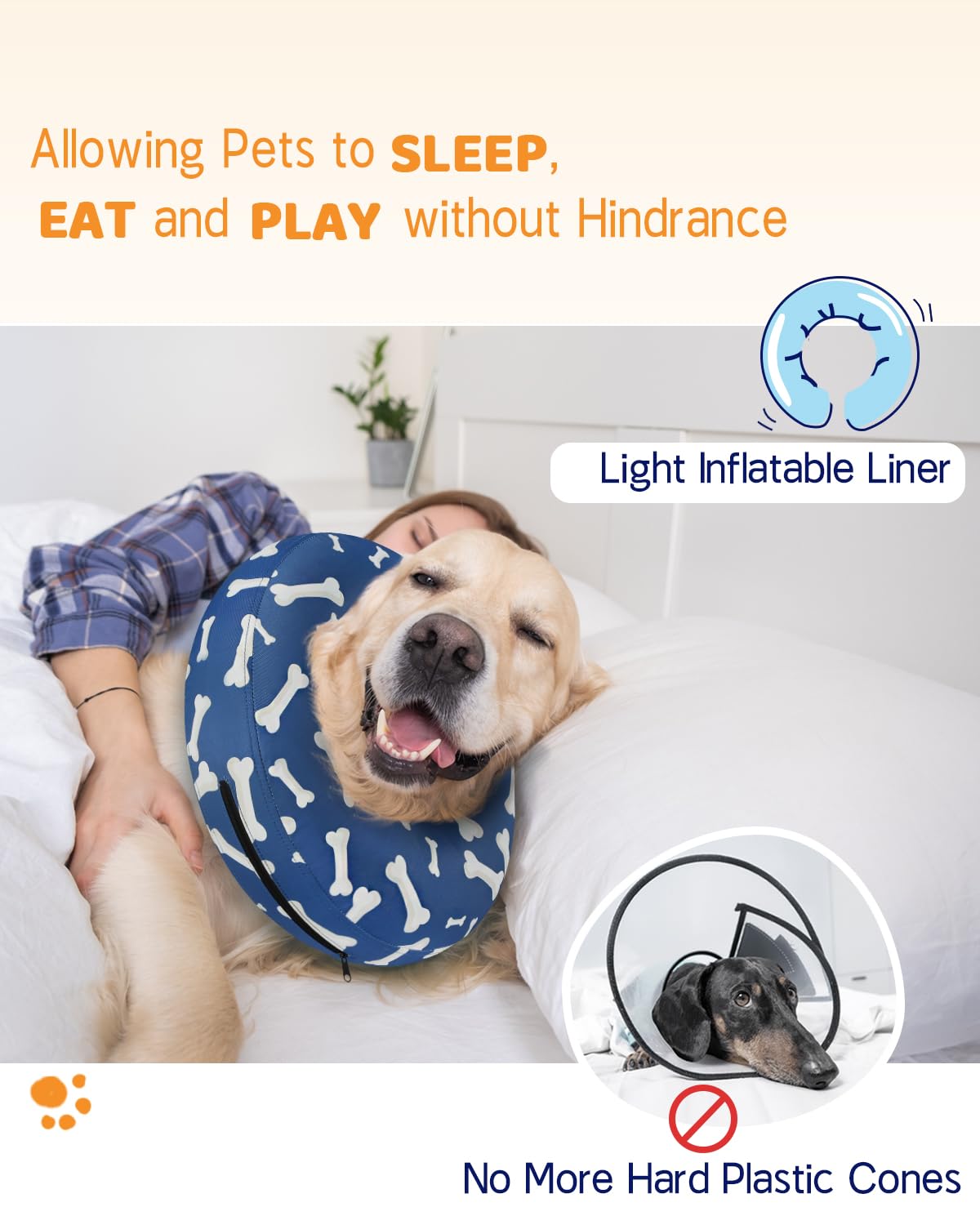 Supet collar inflable donut con ajuste seguro y primera hebilla.