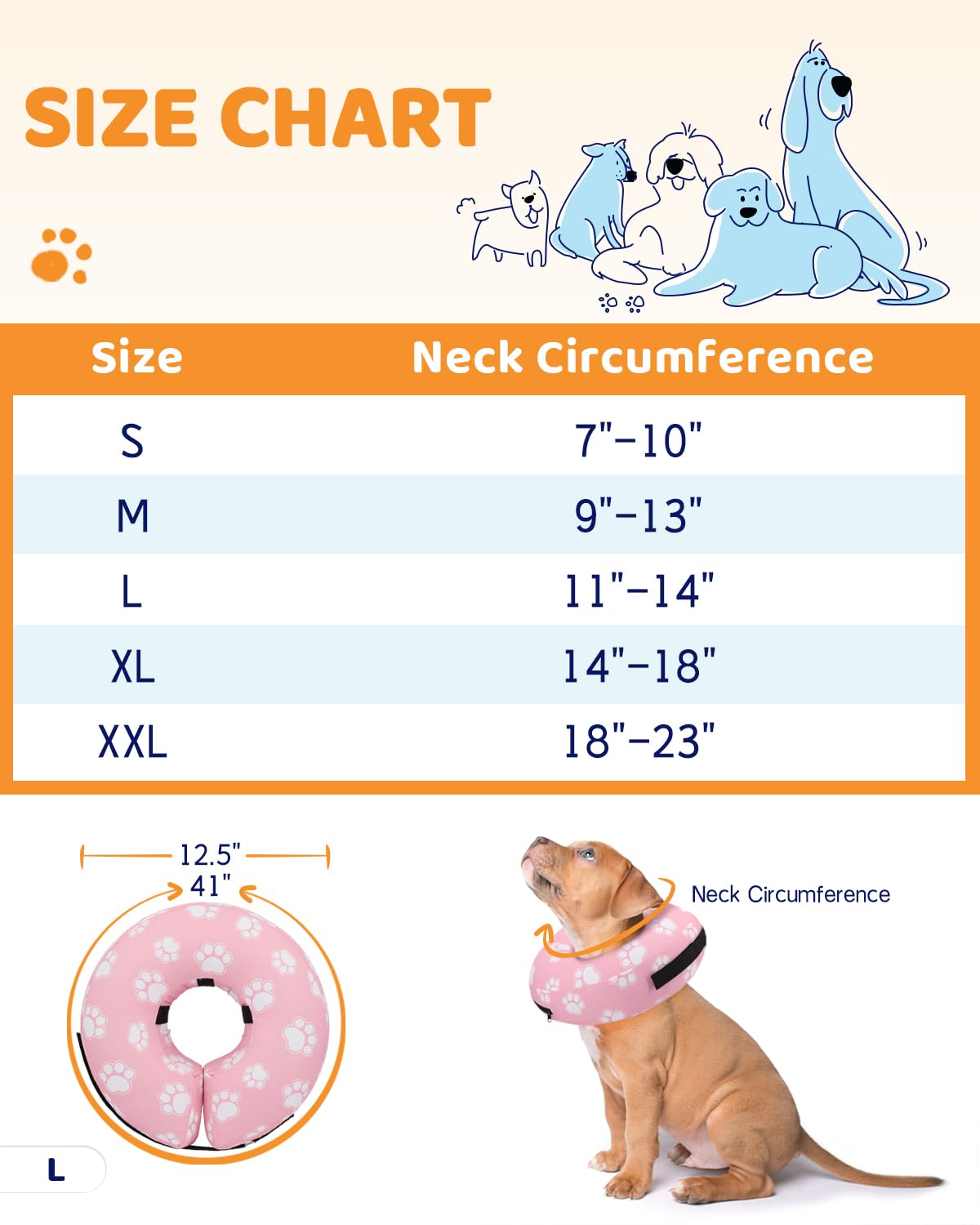 Supet collar inflable que no bloquea la visión del perro