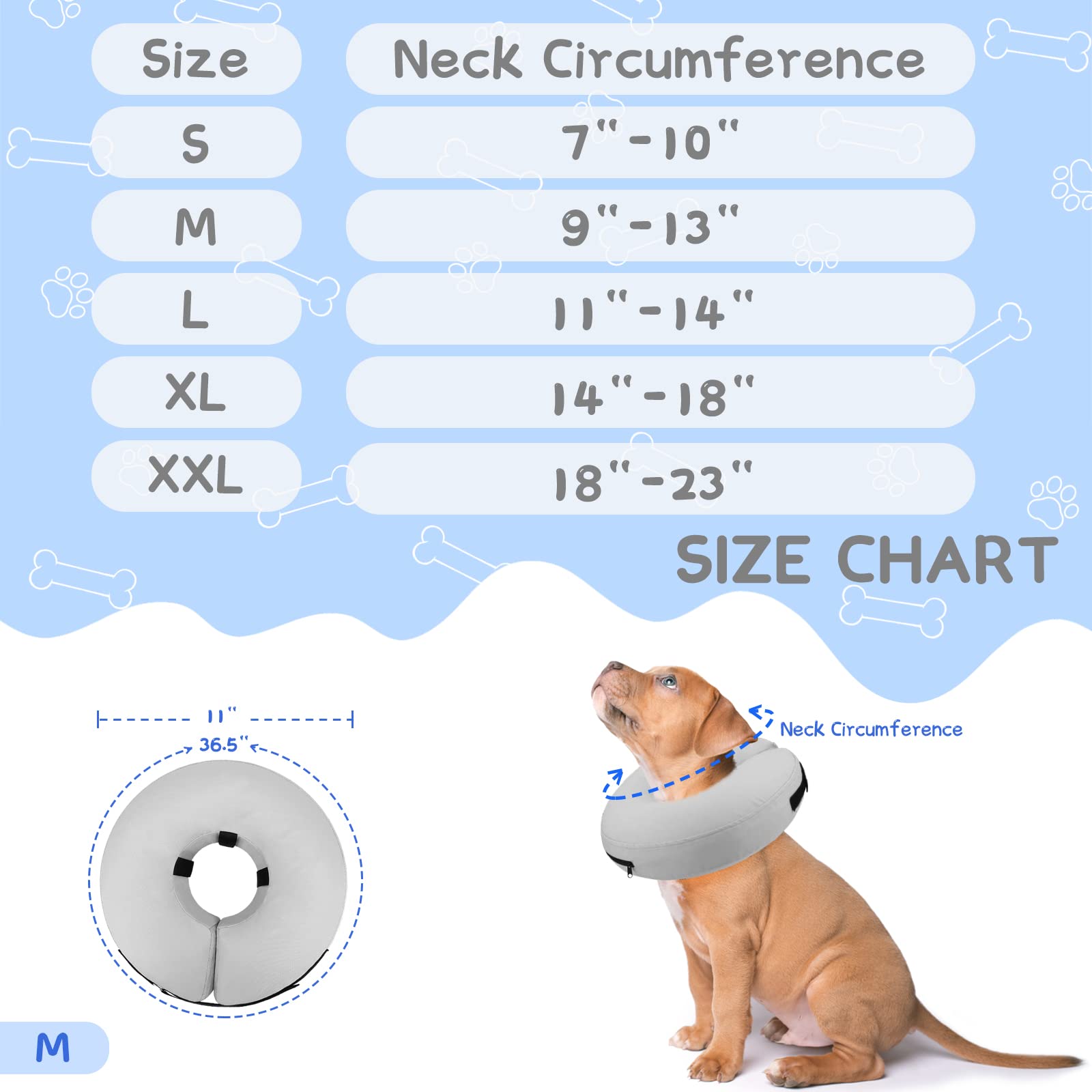 Supet collar inflable para uso postoperatorio ayuda a la protección de la herida.