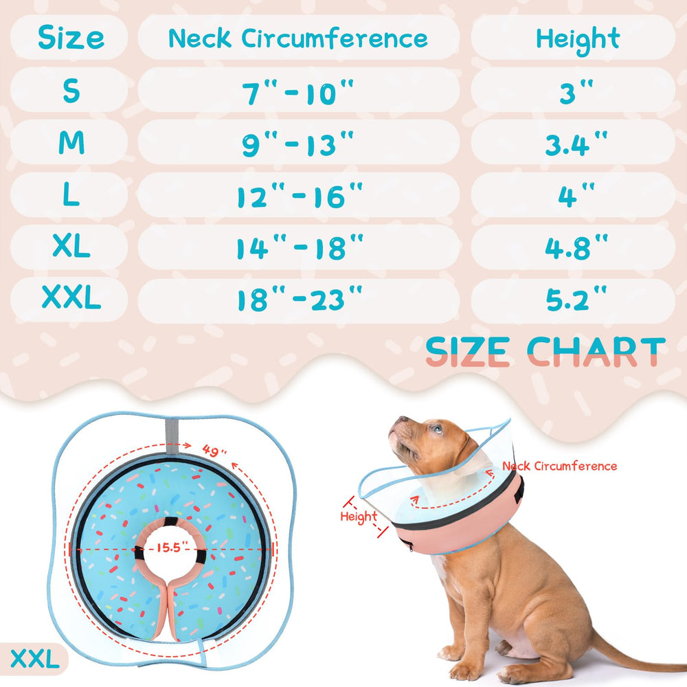 Supet collar rosquilla inflable, diseño cómodo para razas pequeñas a grandes.