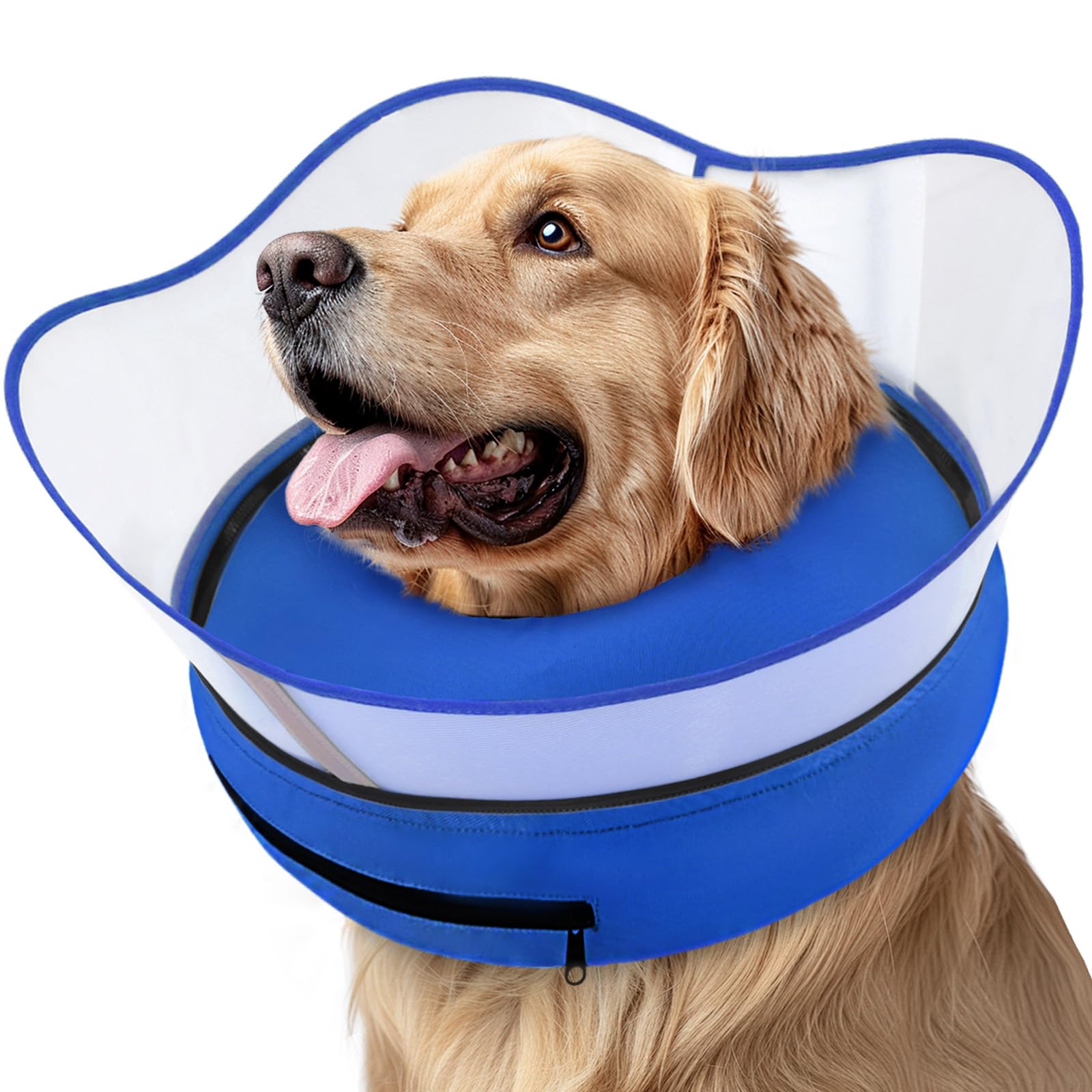Supet collar rosquilla inflable, protege áreas lesionadas sin bloquear la visión del perro.