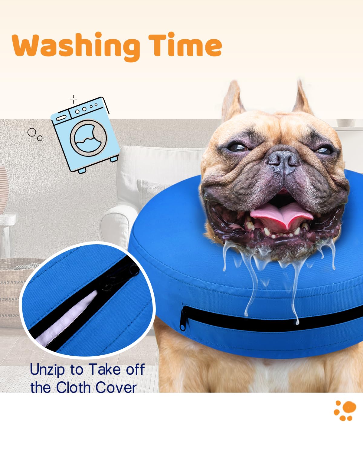 Visión libre con el collar inflable Supet para perros curiosos