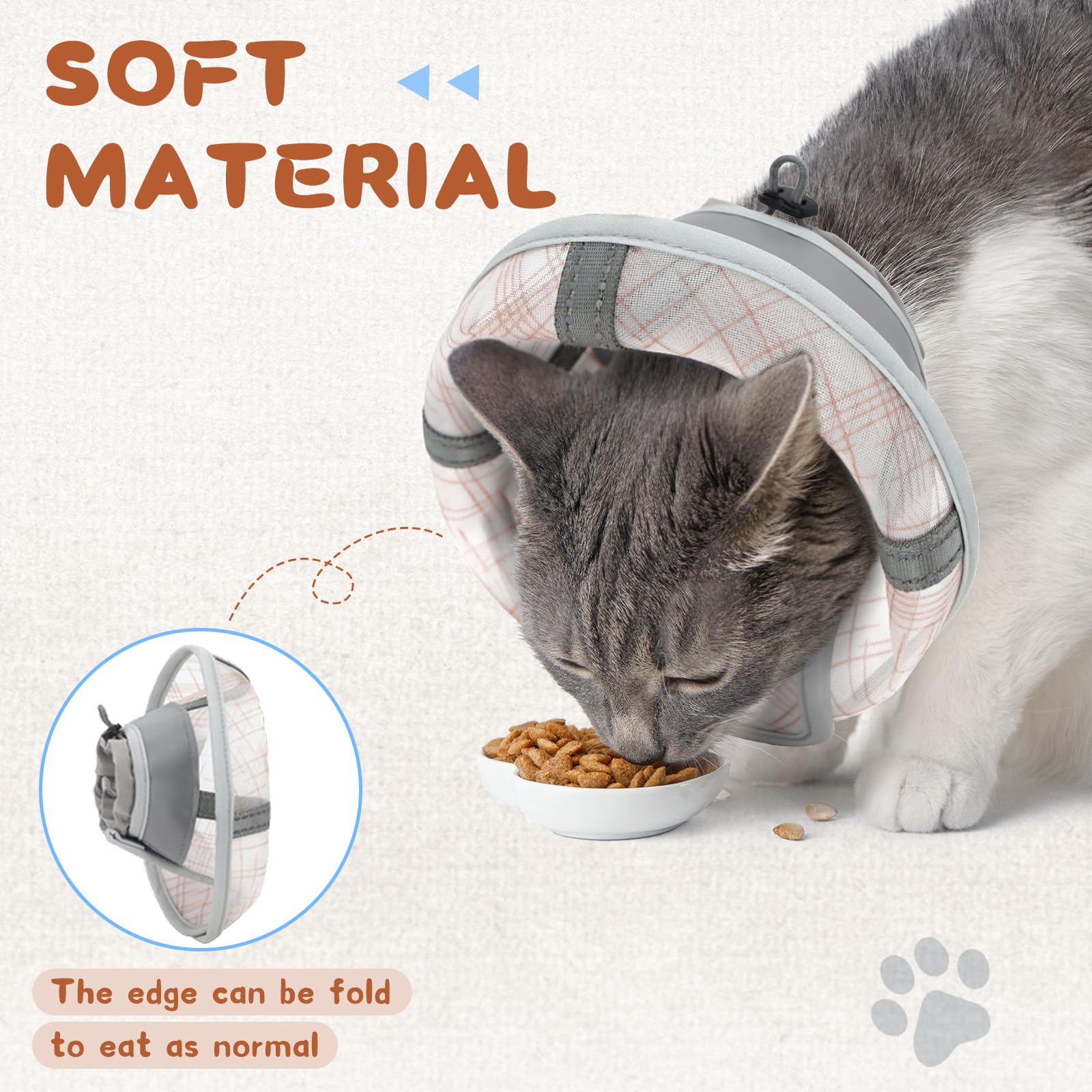 Supet cono naranja para gato talla S: tamaño compacto y visible.