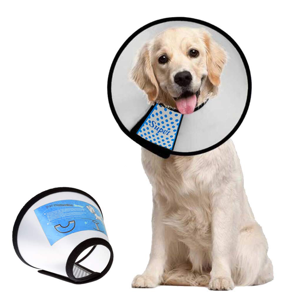Cono Supet para perro con ajuste seguro para recuperación.
