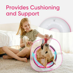 Supet dona inflable rosada XL con escudo removible para protección de suturas.