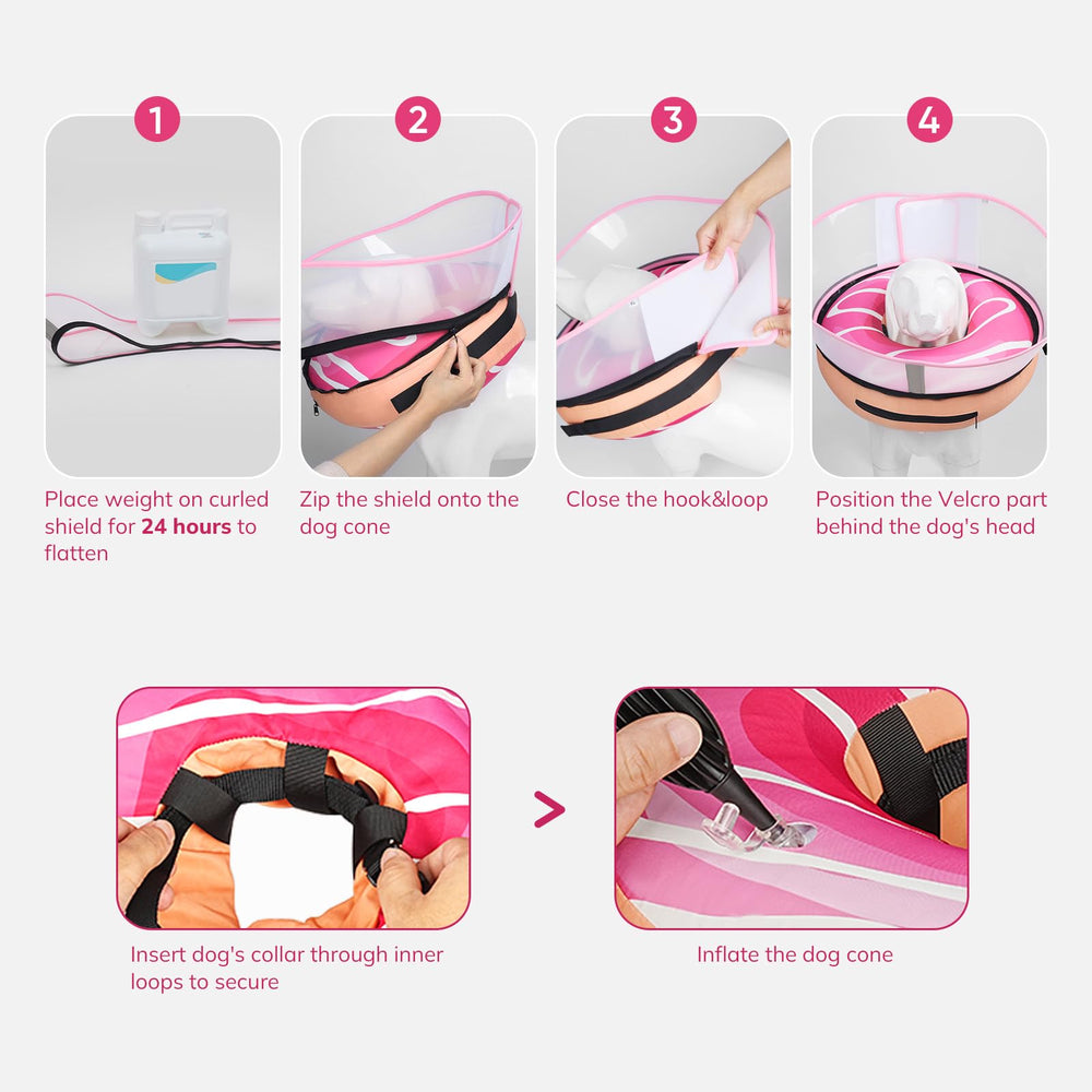 Válvula de inflado de Supet dona inflable rosada XL para regular firmeza.