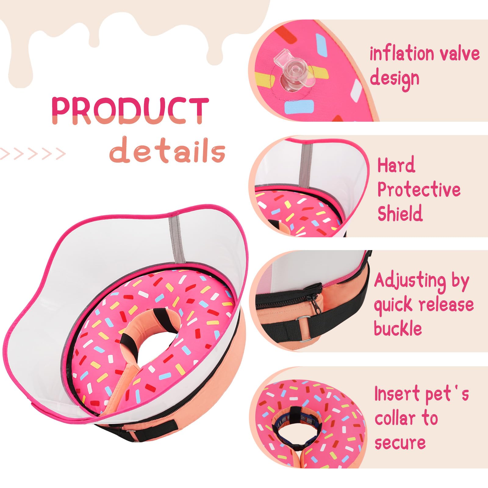 Supet collar inflable en forma de dona mejora el descanso tras cirugias