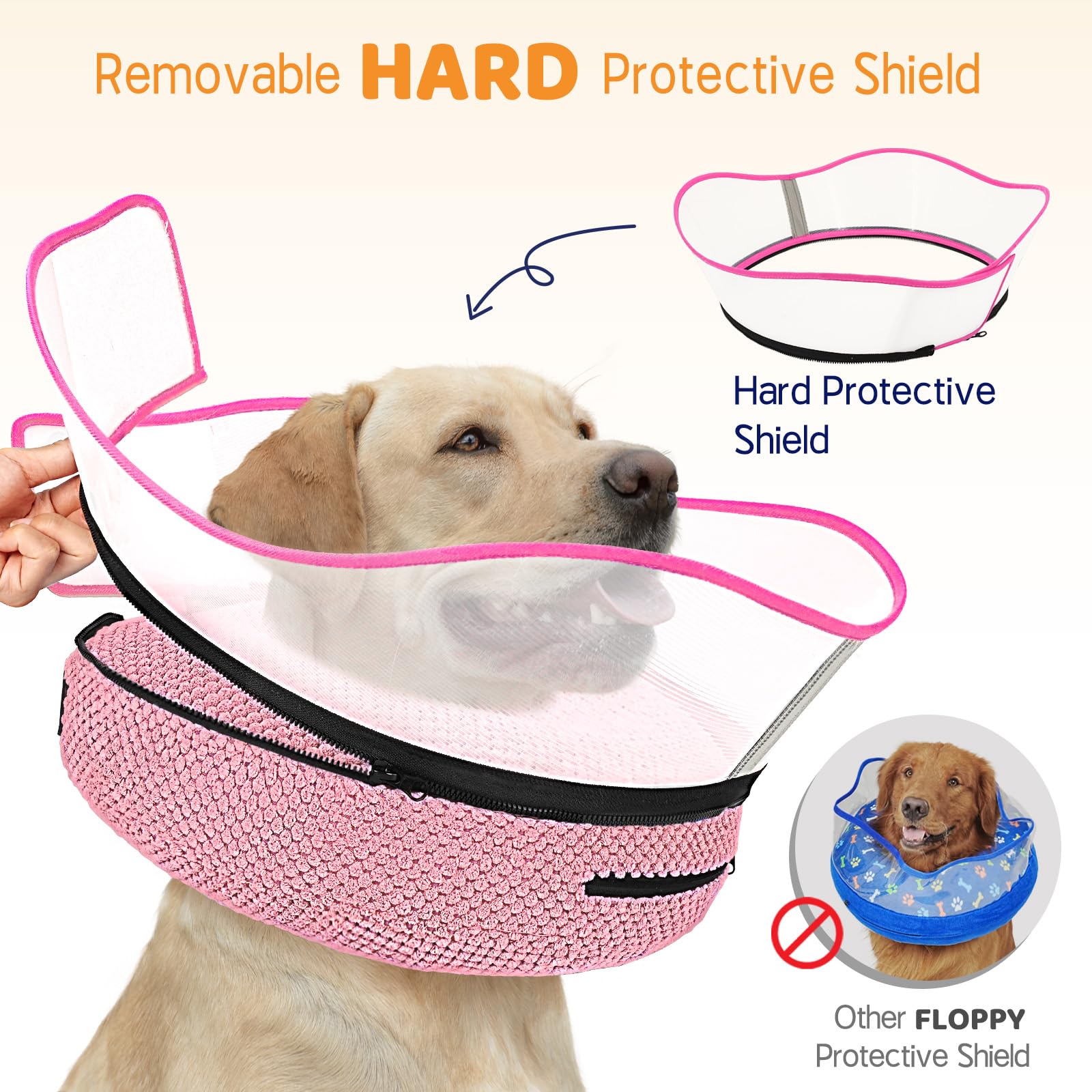 Supet soporte de recuperación cómodo, collar suave que no obstruye la visión.