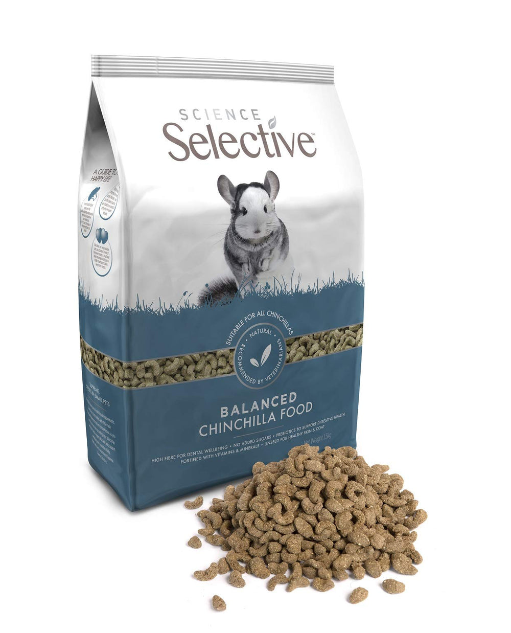 SupremePetfoods Science Selective Chinchilla, bolsa 1,5 kg, alimento equilibrado para chinchillas.