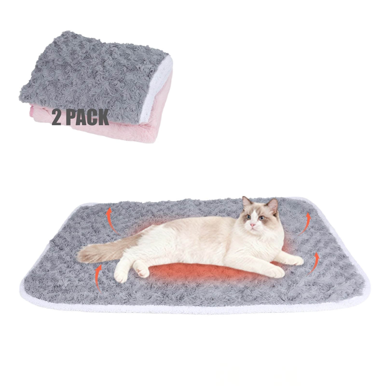 SUPRIY cama autocalentable para gato rosa, refugio cálido y suave.