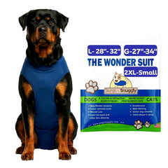 Surgi~Snuggly traje recuperación para perro cubre la espalda y protege incisiones.