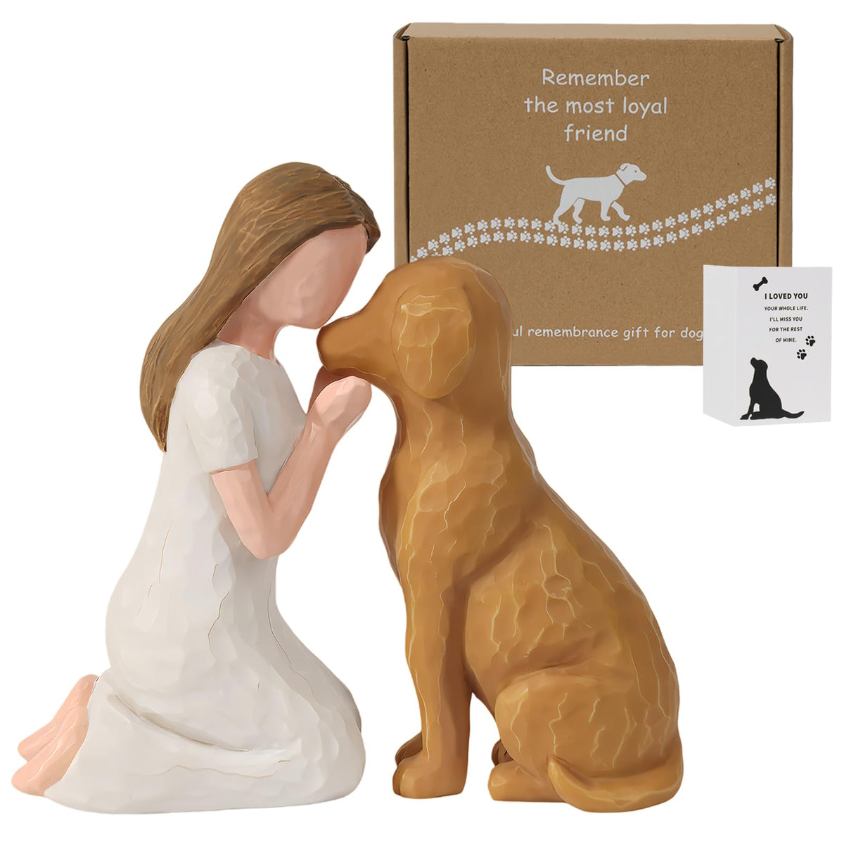 Figura memorial sutimas perro pintada a mano, ideal para honrar a un compañero fiel.