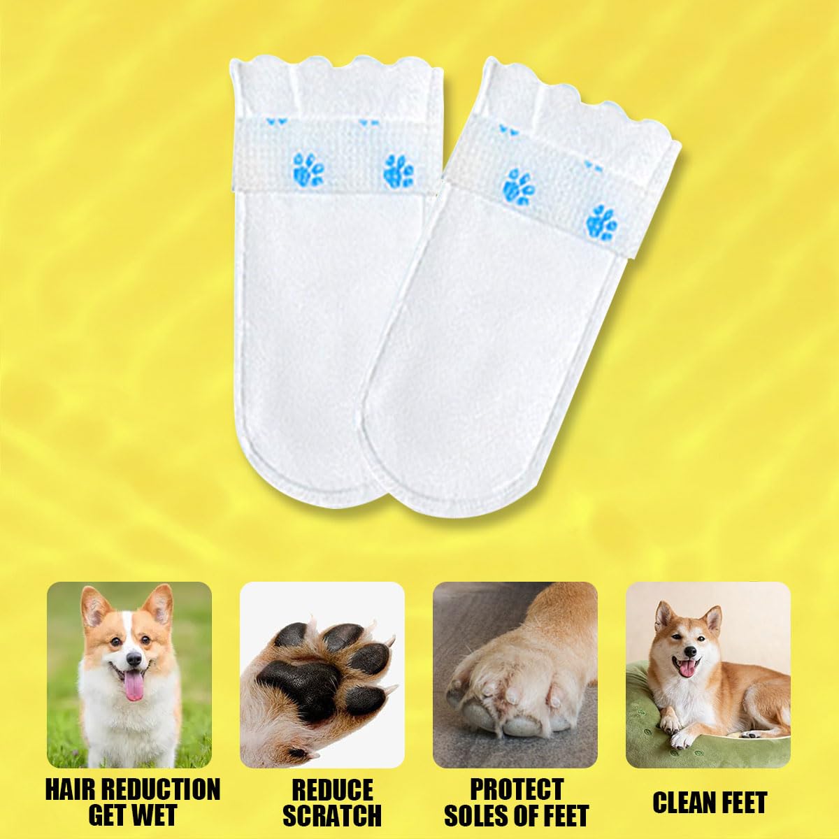Botas blancas en talla mediana para perros de tamaño medio por Suxgumoe.