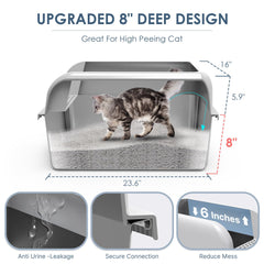 Caja de arena Suzzipaws tapa con cierre, mantiene la suciedad contenida.