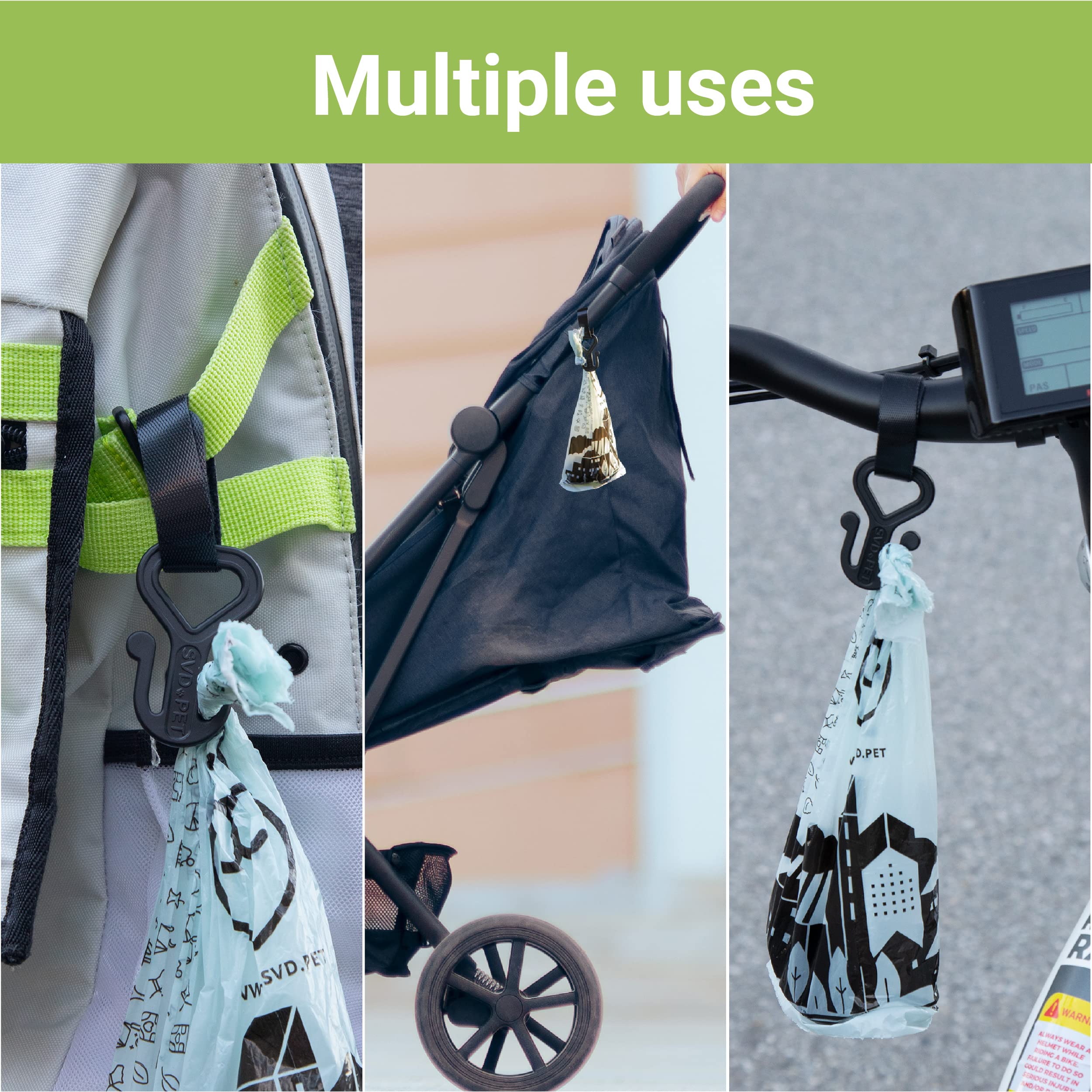 SVD.PET porta-bolsas accesorio de paseo, ideal para salidas más cómodas.