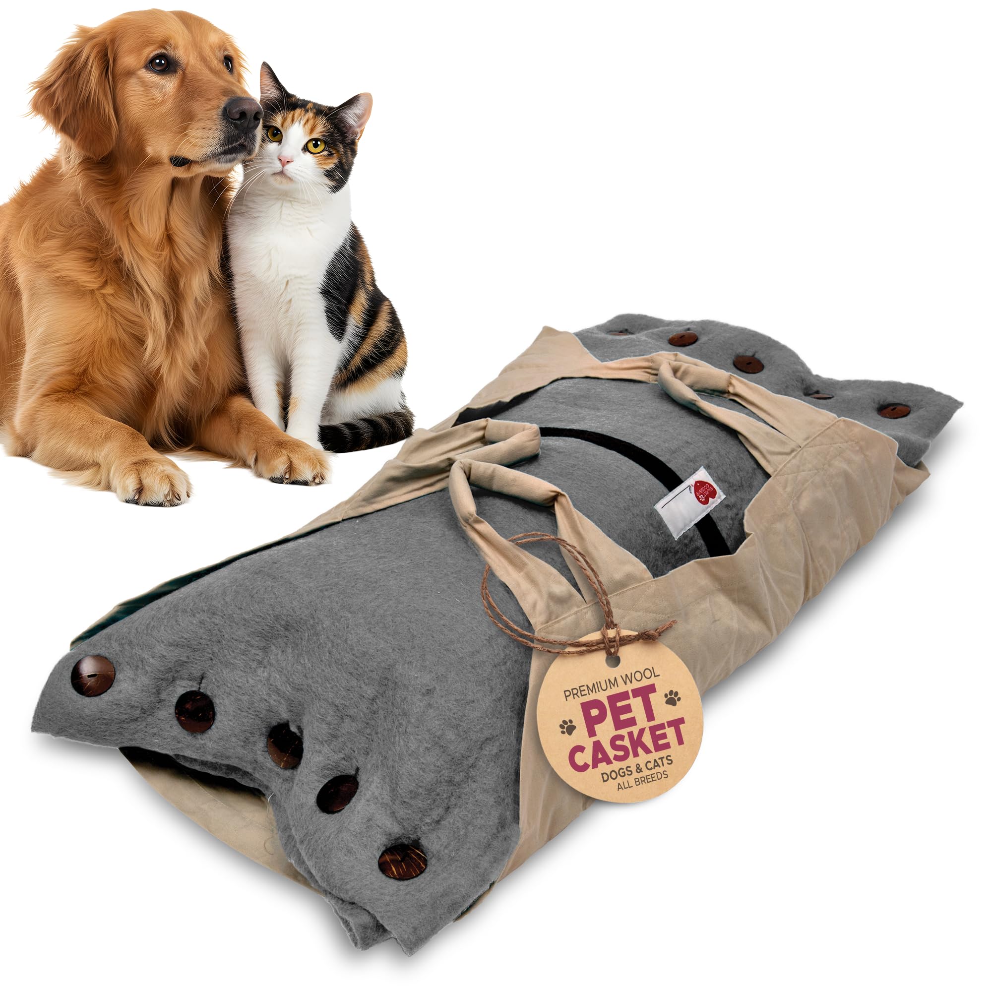 Sweet Goodbye Cocoon, caja de lana premium para mascotas, ideal para un ritual digno y suave