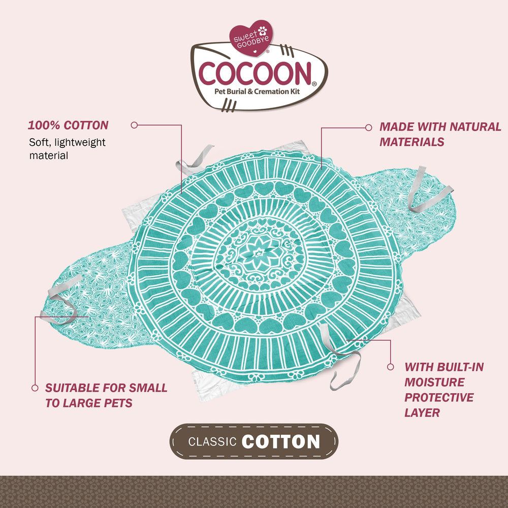 Sweet Goodbye Cocoon capas algodón natural suaves para envolver con dignidad