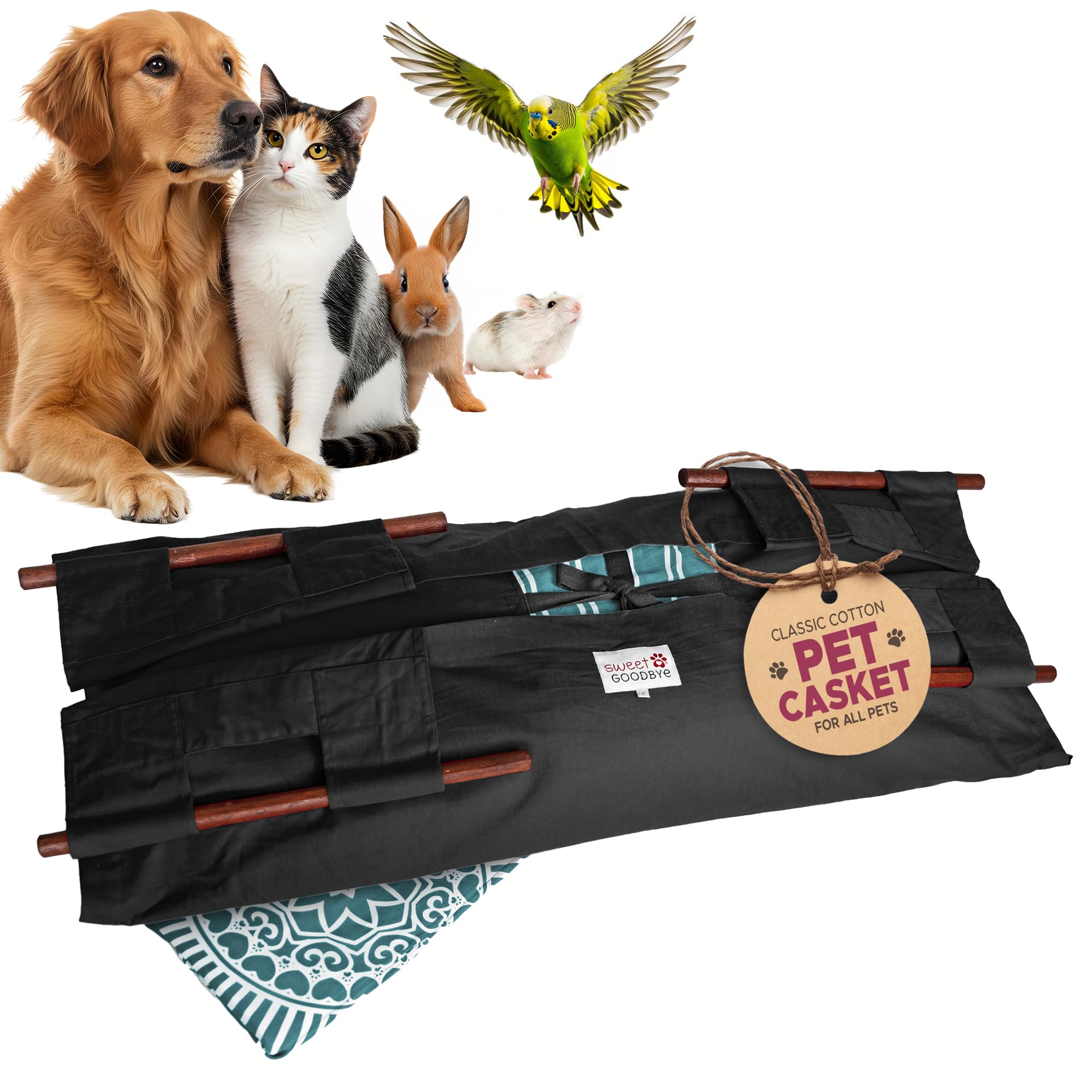 Sweet Goodbye Cocoon: cofre eco grande negro, transporte seguro para mascota
