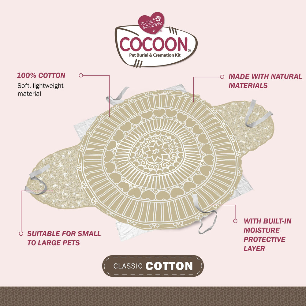 Sweet Goodbye Cocoon materiales ecológicos de algodón para un cierre respetuoso