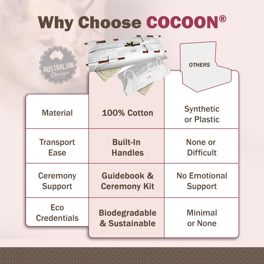 Sweet Goodbye Cocoon: tamaño ajustable para mascotas pequeñas a grandes.