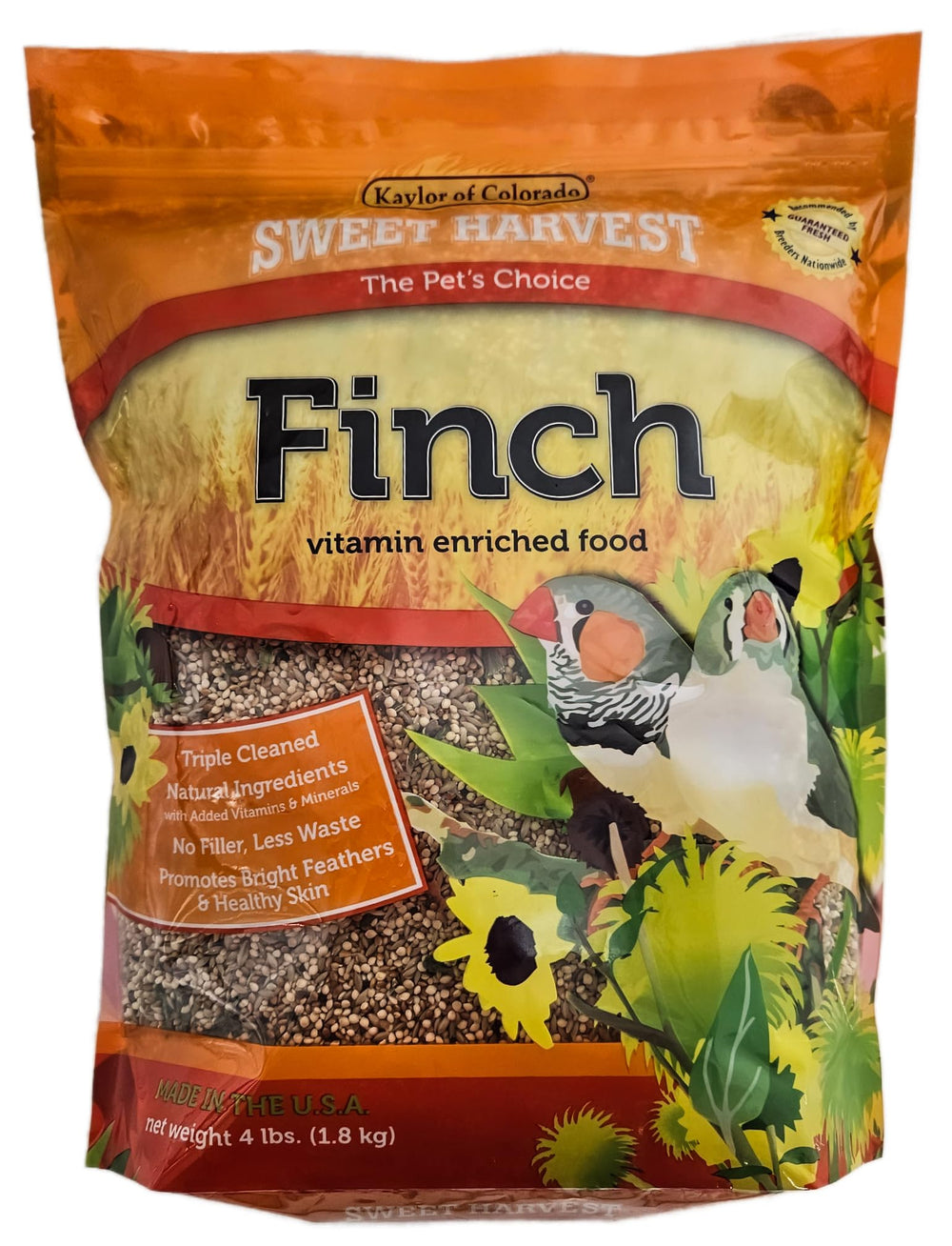 Sweet Harvest jilguero alimento bolsa de 4 libras, práctico para alimentación diaria.
