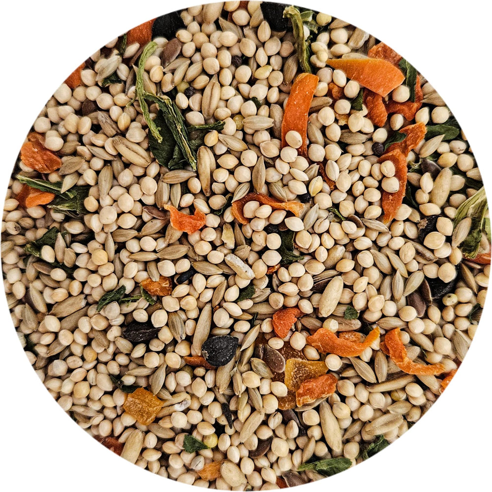 Sweet Harvest, verduras deshidratadas para periquitos, sabrosas y nutritivas para su apetito.